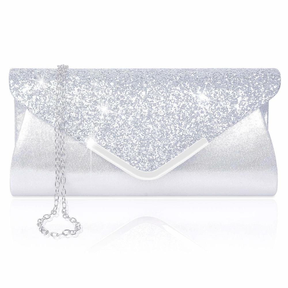 Evening Envelope Handbag Prom Sequin Clutch Purse Shoulder Cross Body :|